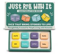Just Roll With It Conversation Dice Game | Dementia Activities for Seniors | Alzheimer’s & Dementia Story Dice Cubes | Great for Individuals Living with Dementia, Families and Caregivers