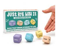 Just Roll With It Conversation Dice Game | Dementia Activities for Seniors | Alzheimer’s & Dementia Story Dice Cubes | Great for Individuals Living with Dementia, Families and Caregivers