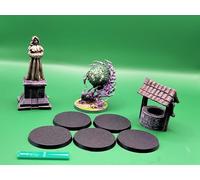 Just Rolling 6's Round Plastic Warhammer Bases (25 Pcs) - Black Miniature Bases for Wargaming Miniatures Figures - Model Painting Plastic Figures Wargame Miniatures (50mm Round Base)