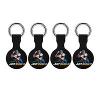 Just Rush It Football Player Silicone Case Compatible with AirTag Holder Cover with Keychain Ring
