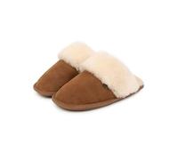 Just Sheepskin Ladies Leather Duchess Slippers Navy