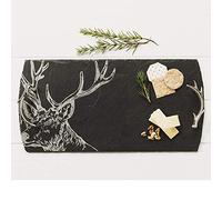 Just Slate JS/ST/SL/UB Large Stag Serving Tray, Slate, Black