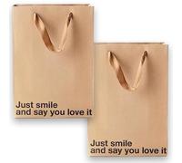 Just Smile And Say You Love It Funny Gift Bags - 2 Piece Set, Inappropriate Snarky Wrapping, Ideal for Birthdays, Adult Humor, Great for Friends, Coworkers, Office Parties, Secret Santa