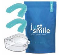 Just Smile Night Guard 2 Pack - Mouth Guard for Teeth Grinding and Clamping Teeth, Mouldable and Custom Night Protector for Grinding (Aqua)