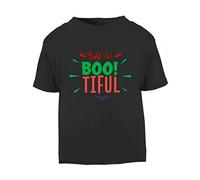 Just So Bootiful Beautiful Halloween Statement Short Sleeve Cotton Toddler t Shirt, 3-4 Years, Black