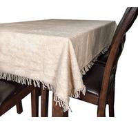 Just So Home Chenille 100% Cotton Fringed Decorative Traditional Tablecloth Non Iron (137Cm Square, Caramel)