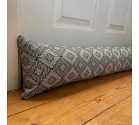 Just So Home Draught Excluder Geometric Jacquard Design Available In 4 Colours (Charcoal)