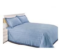 Just So Home Luxury Candlewick Bedspread Traditional Bed Throw (King, Blue)