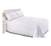 Snugglemore Luxury Candlewick Bedspread, King, White | Traditional Bed Throw, Single Double & King
