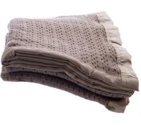 Just So Home Pure Wool Cellular Blanket Lightweight Luxury Satin All-Round Border ( Camel, Double)