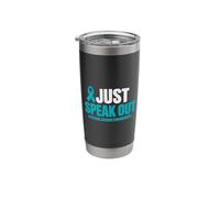 Just Speak Out Teal Ribbon Awareness Stainless Steel Insulated Tumbler