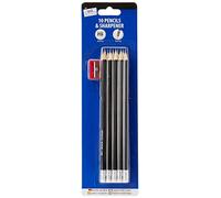 Just stationery,10 Count (Pack of 1),6346 HB Pencil with Sharpener (Pack of 10),Package May Vary