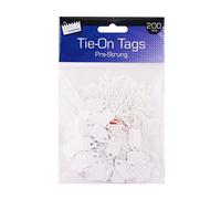 Just stationery 13 x 20 mm Pre Strung Tag (Pack of 200), White, 4257.0