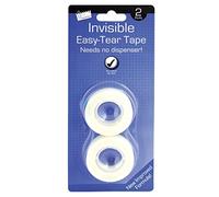 Just Stationery 18mmx33m Invisible Easy Tear Tape (Roll of 2) (Packaging may vary)