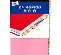 Just stationery 2 X A4 Paper Index Divider Pack of 20