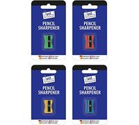 Just stationery 2 X Plastic Pencil Sharpener - Assorted Colours
