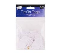 Just stationery 25 x 39 mm Pre Strung Tag (Pack of 100), White, 4258.0