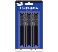 Just stationery 3 X Techno-Line Pen - Black (Pack of 8)