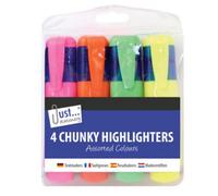Just Stationery 4 Chunky Highlighters Just Stationery Multicolor