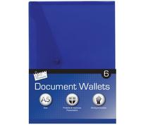 Just Stationery 6 A5 Polyfile Plastic Wallet