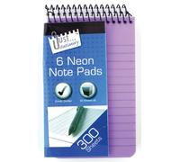 Just stationery 76x126mm Neon PP Cover Notebook (Pack of 6), 6107