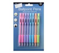 Just stationery 8 Ballpoint Pens 5 Pastel Colours 5636