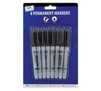 Just stationery 8 Black Permanent Markers Black
