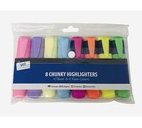 Just Stationery 8 Chunky Highlighters 4 Neon And 4 Pastel