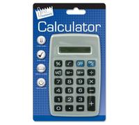 Just stationery 8 Digit Pocket Calculator - Black/Silver