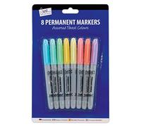 Just stationery 8 Pastel Coloured Permanent Markers, Multicolor