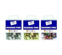 Just Stationery 978950 Assorted Drawing Pins Pack of 120