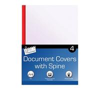 Just Stationery A4 Clear Document Covers and Spines - Assorted Colours (Pack of 4)