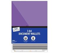 Just-Stationery A4 Poly File Wallets Stud (Pack of 3), 6049