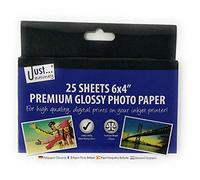 Just stationery A6 Photo Paper (Pack of 25), White, 6x4 inch