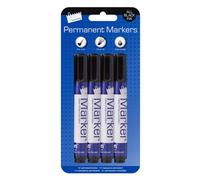 Just Stationery Chisel Tip Black Permanent Marker (Pack Of 4) Black (One Size)