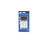 Just Stationery Chisel Tip Permanent Marker - Black (pack Of 4) - 4 permanent black pack markers pens 1156 chisel tip 1612