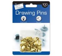 Just Stationery Drawing Pins on Blister Card (Pack of 100)