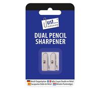 Just Stationery Dual Metal Pencil Sharpener, Silver