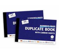 Just Stationery Duplicate Book with Carbon Sheets, Numbered Pages, Half Size, Pack of 2