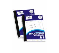 Just Stationery Duplicate Book with Carbon Sheets, Numbered Pages, Ruled Paper, 80 Sheets, Pack of 2