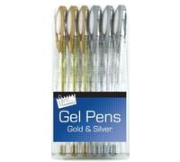 Just Stationery Gel Ink Pen - Silver/Gold (Set of 6) by Just stationery