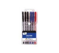 Just Stationery Gel Pen (Pack Of 6) Black/blue/red (One Size)