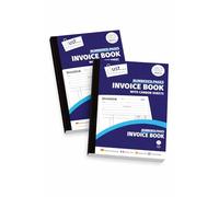 Just Stationery Invoice Book with Carbon Sheets, Numbered Pages, 80 Sheets, Pack of 2