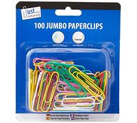 Just stationery Jumbo Paperclip (Pack of 100), Multi, 9195