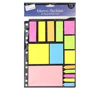 JUST STATIONERY NEON MEMO Stickers ON Ring Binder Folder