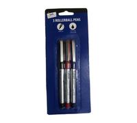 Just Stationery Rollerball Pen (Pack Of 3) Blue/black/red (One Size)