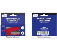 Just Stationery Stapler with 500 No 26 Staples, Assorted Colours