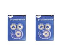 Just stationery Tape Dispenser Set, 3 Rolls, 6002 (Pack of 2)