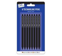 Just Stationery Techno-Line Pen - Black (Pack of 8)