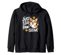 Just stay Pawsitive Puppy Kitty Paw Pet Cat Dog Men Women Zip Hoodie